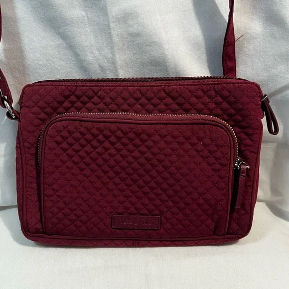 Vera Bradley Quilted Crossbody Bag - Burgundy - Picture 1 of 10